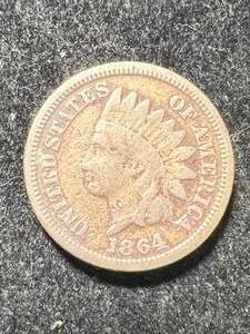 lot 35 image: 1864 US INDIAN HEAD CENT