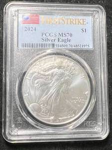 lot 42 image: 2024 AMERICAN SILVER EAGLE PCGS MS70