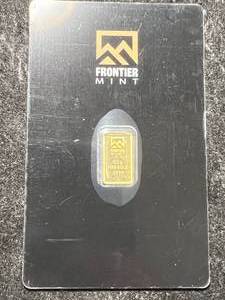 lot 44 image: .5 GRAMS .9999 FINE GOLD FRONTIER MINT BAR