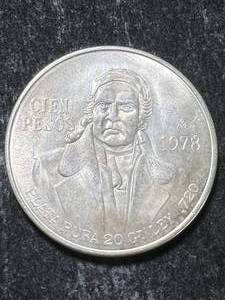 lot 49 image: 1978 MEXICAN PLATA PURA CIEN PESOS SILVER ROUND