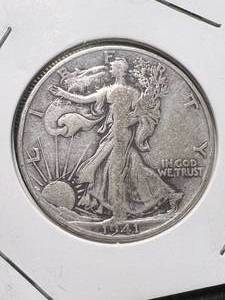 lot 53 image: 1941-D US WALKING LIBERTY HALF DOLLAR