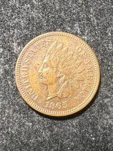lot 60 image: 1865 US INDIAN HEAD CENT