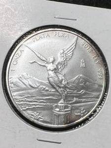 lot 68 image: 2015 MEXICAN LIBERTAD 1 TROY OZ .999 FINE SILVER