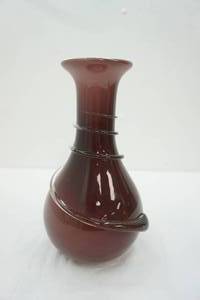 lot 11 image: Monica Backstrom Glass Vase 12 tall (eggplant color)
