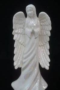 lot 14 image: White Translucent PorcelainCeramic Angel Figurine 13 tall