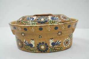 lot 113 image: Glazed Terrine Earthenware Oval Cooking Dish-11 by 4.5 tall