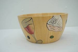 lot 118 image: Vintage Clay Art Wooden Salad Bowl