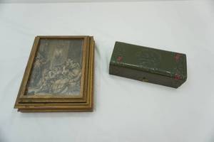 lot 137 image: VintageAntique Jewelry Box & Sewing Box