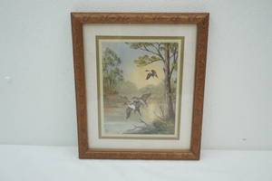 lot 173 image: Framed & Matted Pintail Duck Print