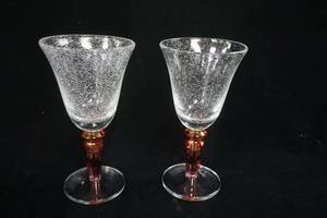 lot 192 image: Pottery Barn Bubble Pink Glasses