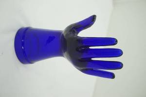 lot 194 image: Glass Blue Hand 7.75tall