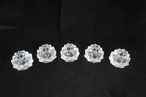 lot 218 image: Vintage Orrefors Firefly Nimbus Artichoke Crystal Votive Candle Holders (5ct)