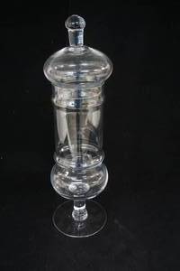 lot 220 image: Apothecary Clear Glass Jar with Lid 16 tall