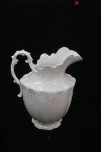 lot 251 image: VintageAntique White Ironstone Pitcher Marquette
