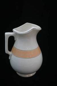 lot 254 image: Antique Victorian Washstand Pitcher T. Pottery Works 11x7.5