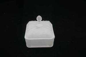 lot 258 image: Satin Glass Bee Box 6 tall by 5