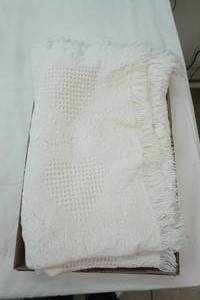 lot 261 image: White Hearts Woven Afghan