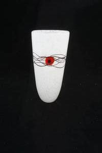 lot 279 image: Murano Art Glass Vase BlackRed Eyes 12 tall by 5 diameter