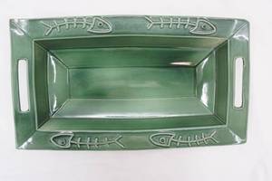 lot 337 image: Deltis Made in Portugal Geen Ceramic Rectangular Serving Dish or Planter