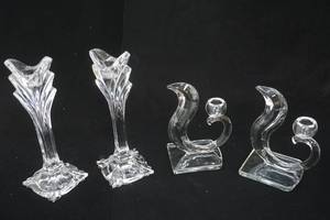 lot 355 image: Vintage Crystal Candlestick Holders