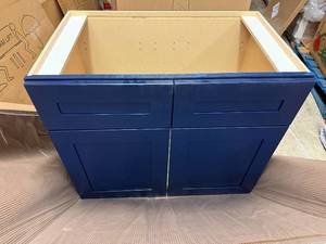 Blue Bath Vanity Cabinet W/O Top