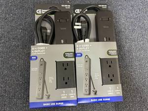 lot 75 image: 2 6Ft Surge Protector Cords - Black
