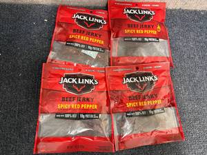 lot 213 image: 4 Bags Of Jack Links Beef Jerky - Spicy Red Pepper