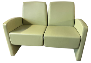 lot 13 image: MSRP $3600 High Quality & Designer Stance Healthcare Onward Lounge Two Seater Chair - 21 Seat Width, No Center Arms, Square Backs - Great Condition A Very Heavy Solid Piece Warrant Backed Built To Last A Lifetime
