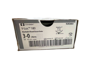lot 60 image: Covidien VL0CL0024 3-0 (2 Metric) 18 V-Loc 180 Edgellant P-12 Cutting 38 19mm Absorbable Wound Closure Device - Exp 926 Box Is At Least 75% Full