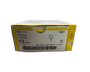 lot 68 image: Covidien SG604-2 36-Pack 4-0 2 Metric 18 11mm&nbspCutting Plain Gut Absorbable Suture - Exp 525 Box Is At Least 75% Full