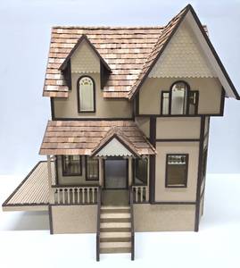 lot 54 image: Wonderful Large Wood Doll House wAccessories