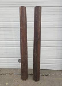 lot 51 image: Pair of Antique Oak Architectural Pillars - Each 76
