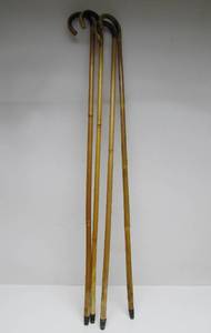 lot 21 image: 4 Vintage 1920s-30s era Bamboo Canes 