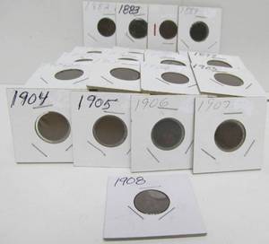 lot 28 image: Lot of 28 Antique US Indian Head Pennies