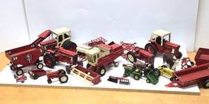 lot 107 image: HUGE Estate Lot of Vintage Metal Farm Toys Tractors etc