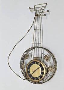 lot 153 image: Mid Century UNITED Brass Banjo Wall Clock