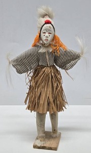 lot 157 image: Large 18 Handmade African Masked Figure 