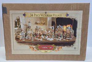 lot 163 image: 34-Piece Victorian Village Grandeur Noel Christmas Display