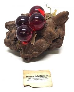 lot 186 image: Mid Century Grape Cluster & Natural Root Display Sculpture