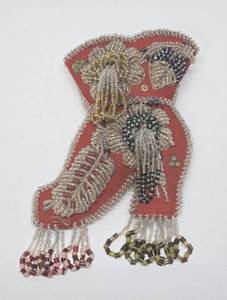 lot 192 image: Antique Early 1900s Beaded Whimsey Boot  Bag