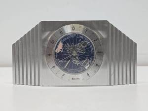 lot 217 image: Heavy Chrome Deco BULOVA World Desk Clock