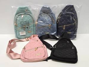 lot 98 image: 5 Brand New Different Color Small Backpack Handbags