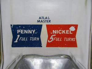 Very Nice Working 1950's era Atlas Master Candy/Gumball Vending Machine Combo 1 Cent &amp; 5 Cent