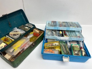 lot 94 image: 2 Tackle Boxes Full of Vintage Fishing Lures & other Items