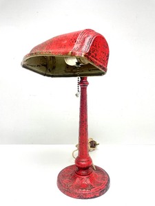 lot 95 image: Great Looking Vintage 1930s era Cast Iron Industrial Desk Lamp wFantastic Old Painted Surface