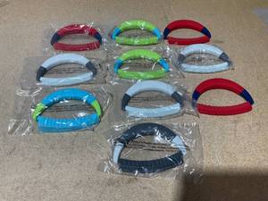 lot 219 image: LOT OF 10 Kuhn Rikon Straight Mezzaluna Knife Set Dishwasher Safe