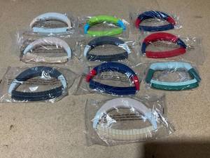 lot 221 image: LOT OF 10 Kuhn Rikon Straight Mezzaluna Knife Set Dishwasher Safe