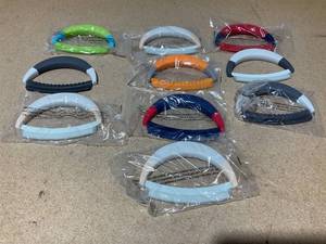 lot 222 image: LOT OF 10 Kuhn Rikon Straight Mezzaluna Knife Set Dishwasher Safe