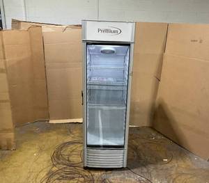 lot 111 image: Premium Levella 12.5 cu. ft. 1-Door Commercial Merchandiser Refrigerator Glass-Door Beverage Display Cooler