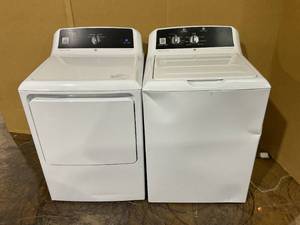 lot 3 image: GE 7.4 cu. ft. White Commercial Gas Dryer with Built-In Coinless Payment System 44 in. H x 27 in. W x 30-12 in. D
